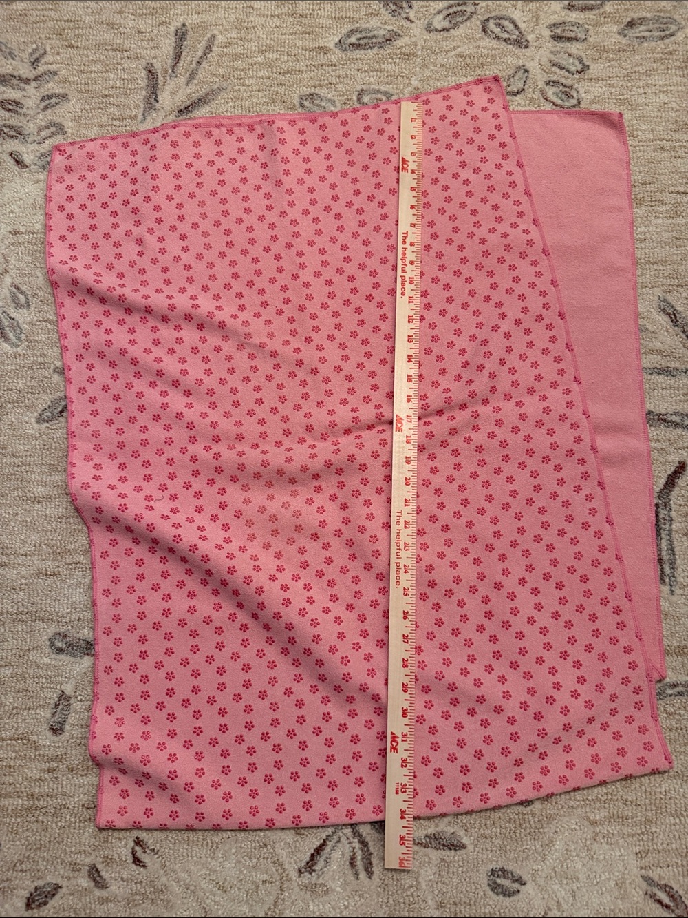 Yoga Towel Pink Floral Print Reversible Scarf